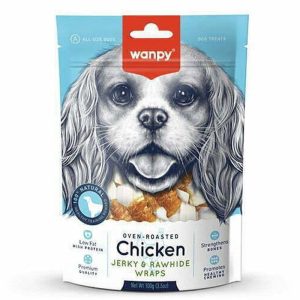 تشویقی سگ طعم مرغ ونپی Wanpy Chicken Jerky & Rawhide Wraps